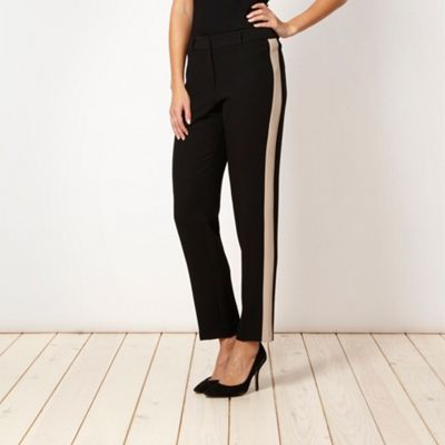 Black panel striped trousers                                                                                                    