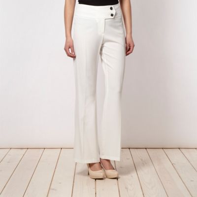 Ivory bootcut trousers                                                                                                          