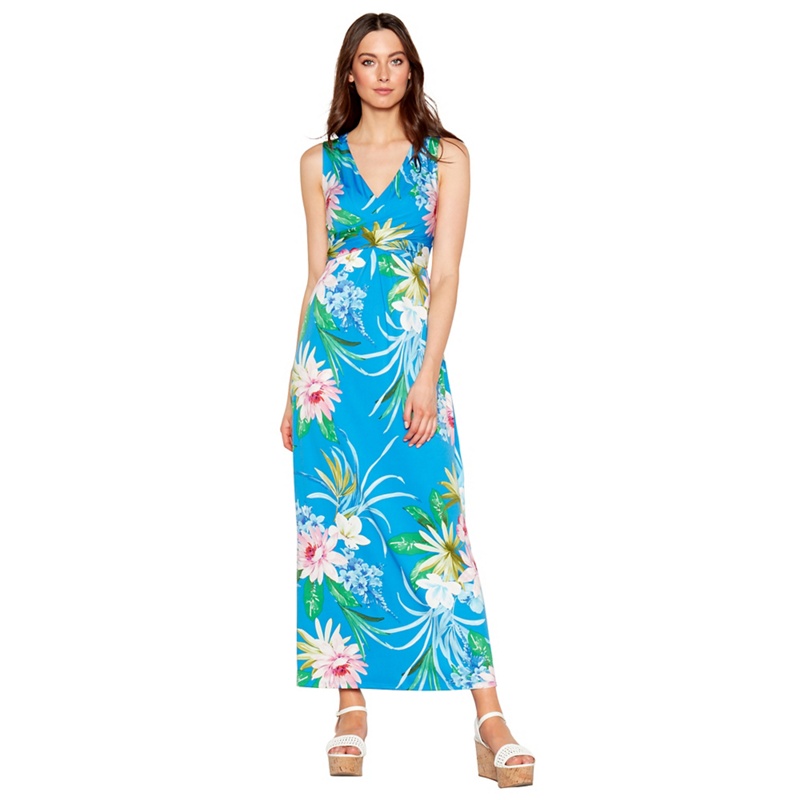 The Collection - Blue 'Honalulu' Floral Print V-Neck Maxi Dress Review