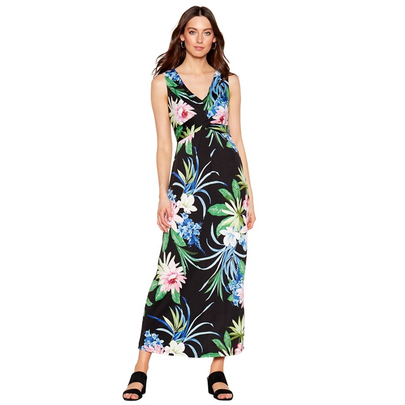 The Collection - Black 'Honalulu' Floral Print V-Neck Maxi Dress Review