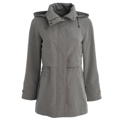 Debenhams Classics Khaki silk effect hooded jacket