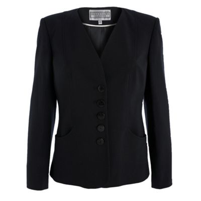 Navy collarless jacket