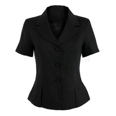 Black short sleeve linen jacket