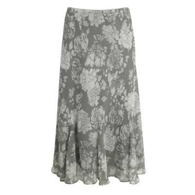 Debenhams Classics Green oriental print bias cut skirt