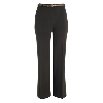 Chocolate Pablo belted wide leg trousers