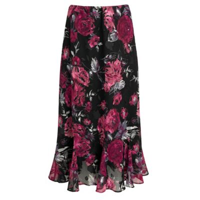 Debenhams Classics Black rose burnout skirt