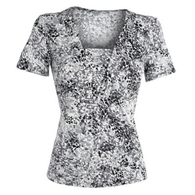 Debenhams Classics Grey pebble print jersey top