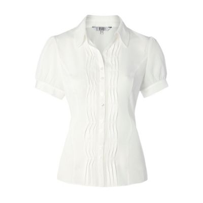 Ivory pleated front blouse