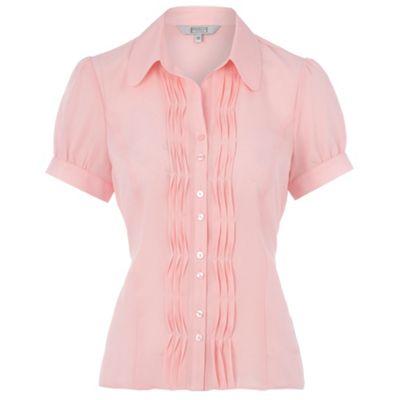 Debenhams Classics Light pink pleat front blouse