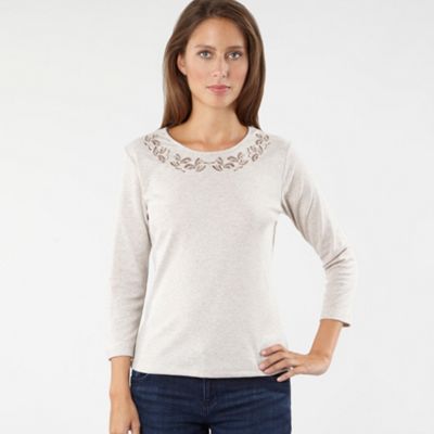 Light cream loose petal jersey top