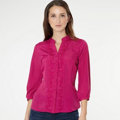 Debenhams Classics Dark pink embroidered blouse