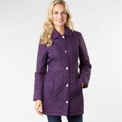 Purple diamond quilted coat