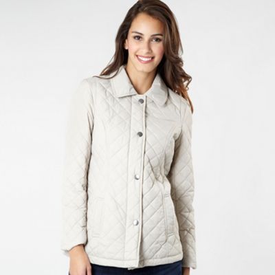 Natural quilted short jacket