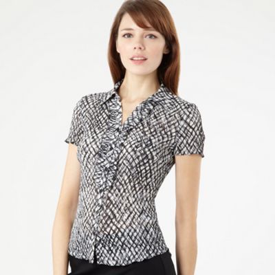 Debenhams Classics Black diamond print crinkle blouse