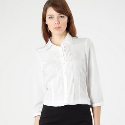 Debenhams Classics Ivory loop trimmed blouse