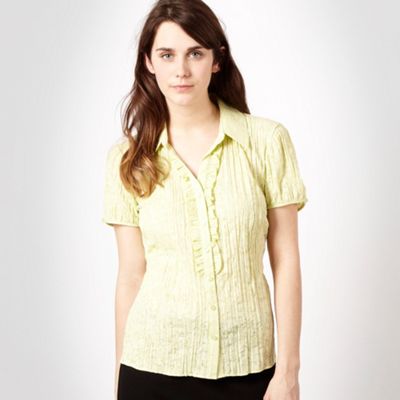 Lime green crushed cotton blouse