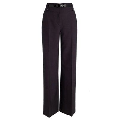 Petite grey formal wide leg trousers