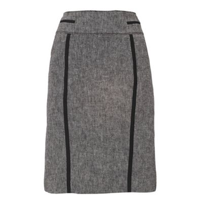Petite grey textured pencil skirt
