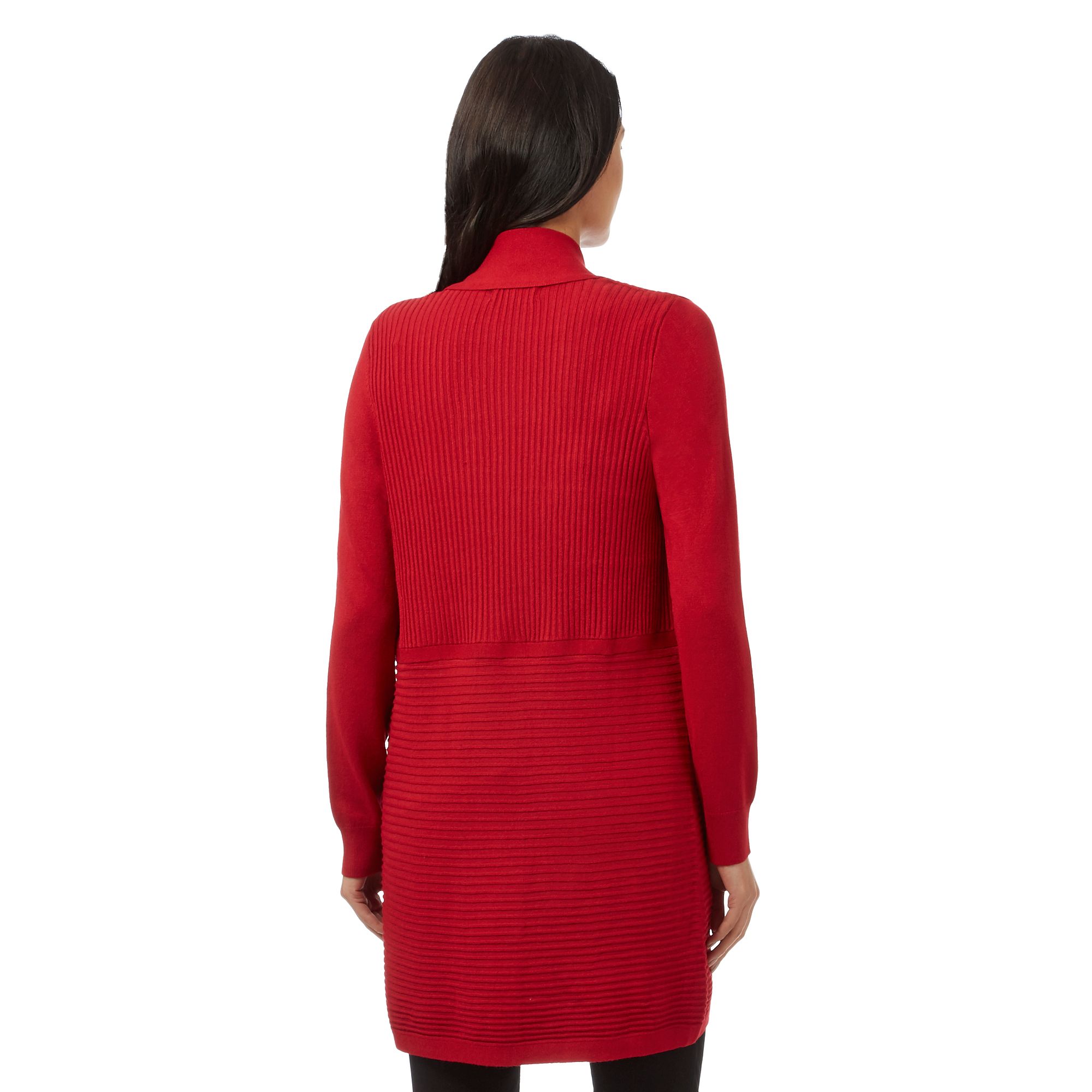 The Collection Womens Red Longline Ribbed Cardigan From Debenhams | eBay