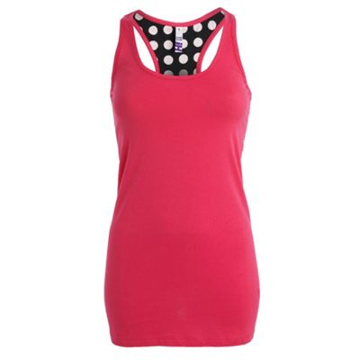 Pink racer back eyelet vest