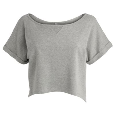 Grey marl cropped t-shirt