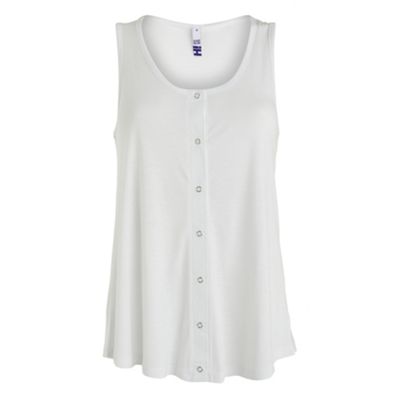 H! by Henry Holland White popper front vest top