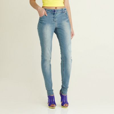 Blue plain skinny jeans