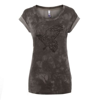 Grey bird embellished t-shirt