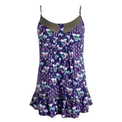 H! by Henry Holland Purple tulip print camisole