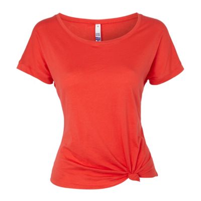 H! by Henry Holland Dark peach knot front t-shirt