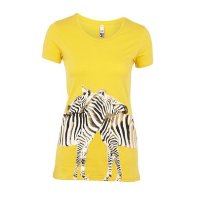 H! by Henry Holland Mustard zebra t-shirt