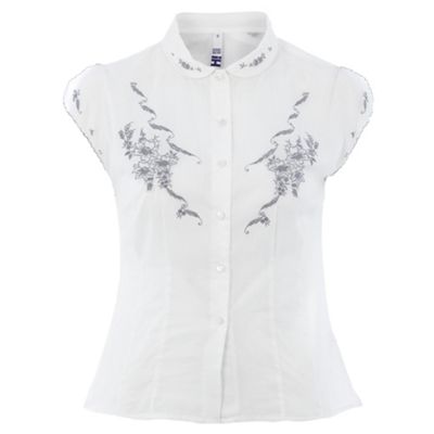 H! by Henry Holland White embroidered blouse