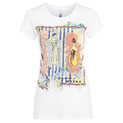 White postcard t-shirt