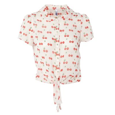 H! by Henry Holland Cream cherry print blouse