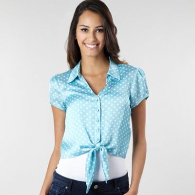 Light blue polka dot blouse