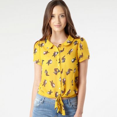 H! by Henry Holland Dark yellow bunny ochre blouse