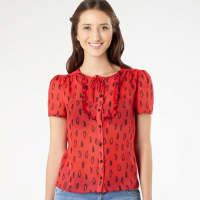 H! by Henry Holland Red penguin print blouse