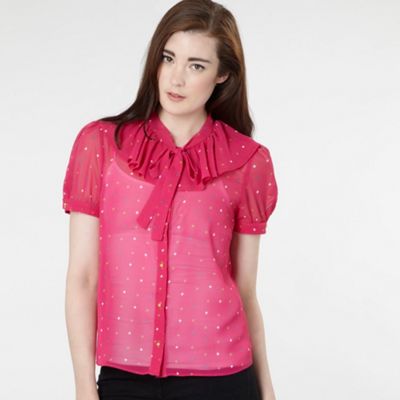 Dark pink diamond printed blouse