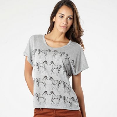 H! by Henry Holland Grey horse print t-shirt