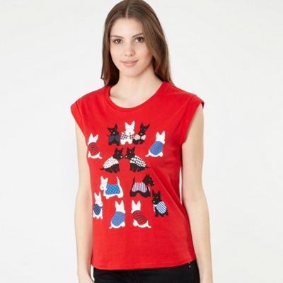 H! by Henry Holland Red scotty printed t-shirt