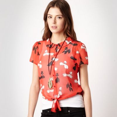 H! by Henry Holland Red poodle blouse