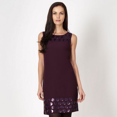 Designer purple chiffon sequin dress