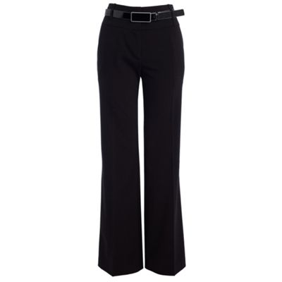 Black belted boot cut trousers