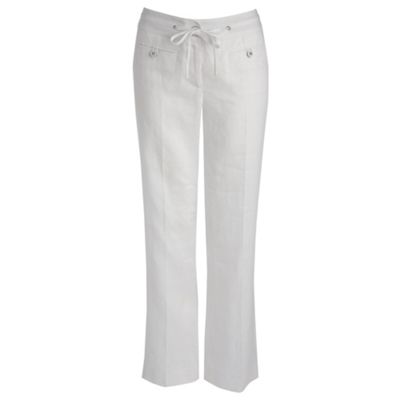 Principles by Ben de Lisi White cropped linen trousers