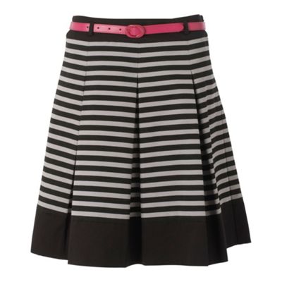 Principles by Ben de Lisi Grey stripe pattern mid-length skirt