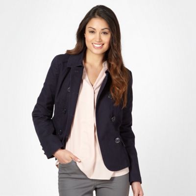 Petite designer navy twill jacket