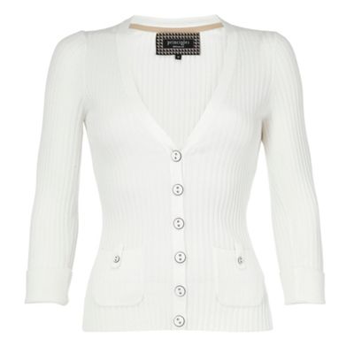 White ribbed cardigan
