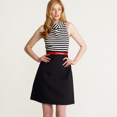 Black stripe ottoman dress