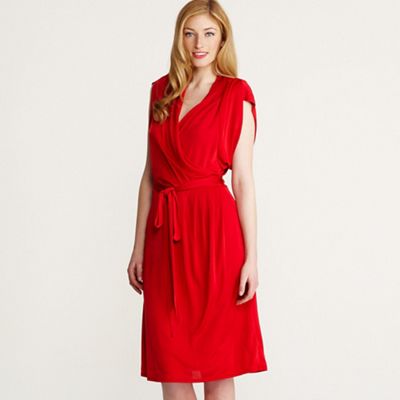 Red slinky jersey dress