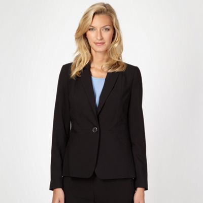 Petite designer black chevron panel jacket